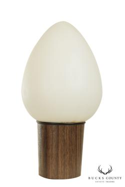 Vianne Mid Century Modern French Frosted Glass Egg Table Lamp .