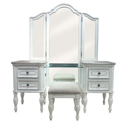 August Grove Bellatrix Vanity Set with Mirror | Bedroom vanity set .