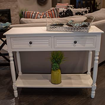 Amazon.com: Decor Therapy Simplify Shutter Drawer Console table .