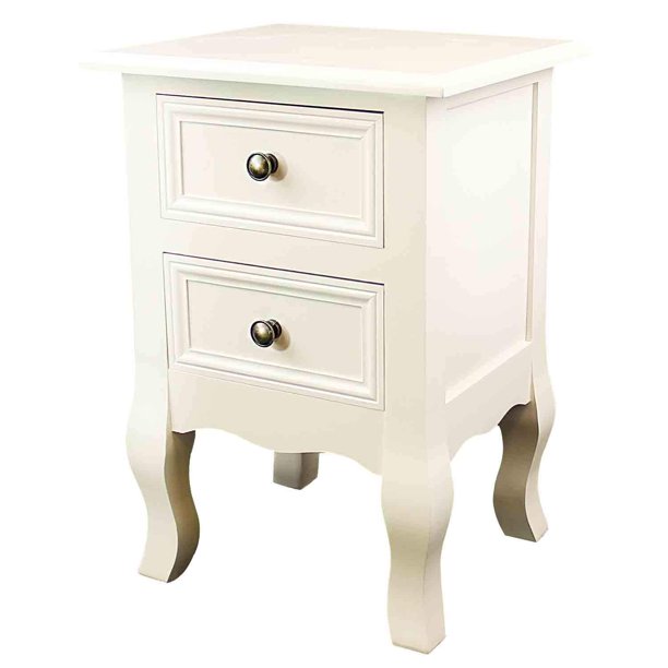 Nightstand Classic Cream Loyal Luxury Style - 2 Tier Curving .