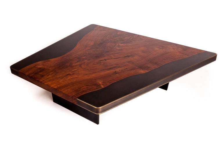 Nola Cocktail Table, Customizable Wood, Metal and Resin For Sale .