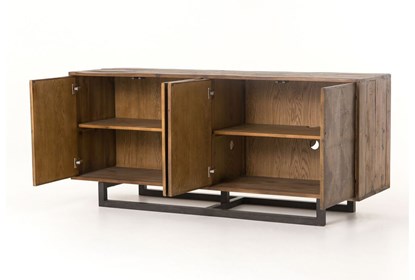 Reclaimed Pine & Iron Base 72 Inch Sideboard | Living Spac