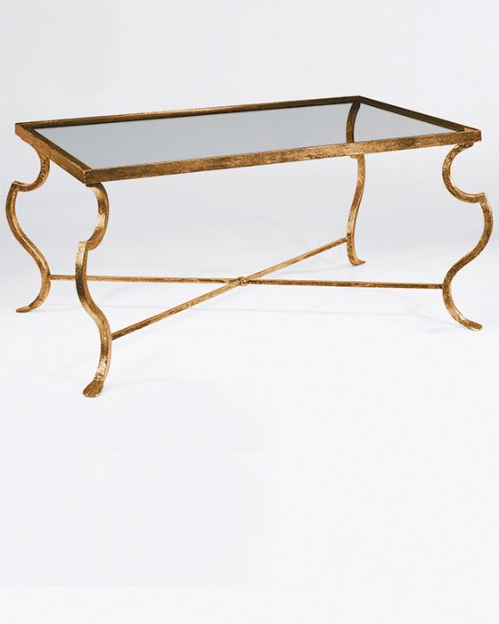 rectangular wrought iron coffee table with distressed antiqued .
