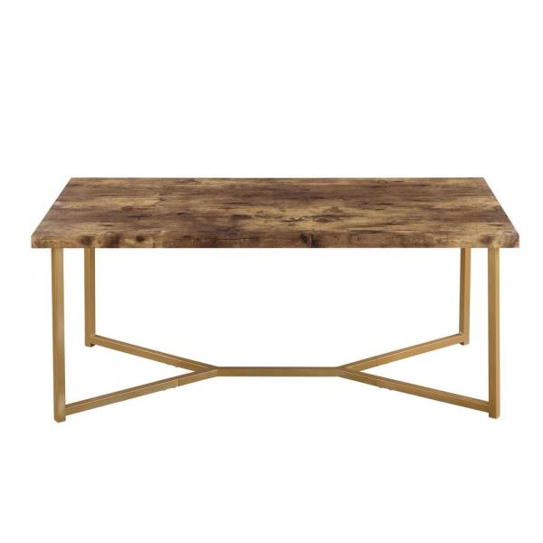 Harper & Bright Designs Distressed Wood Modern Coffee Table with .