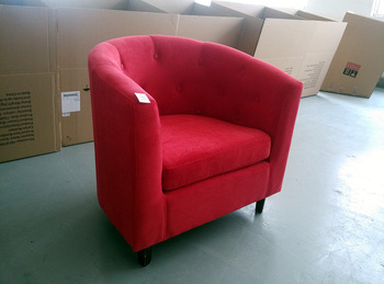 Tuv High Quality Hotel Furniture Tub Chair,Red Color Single Sofa .