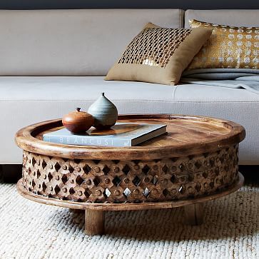 Carved Wood Coffee Table | Coffee table wood, Coffee table, West .
