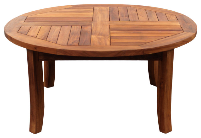 Teak Wood Italy Round Coffee Table - Transitional - Outdoor Coffee .