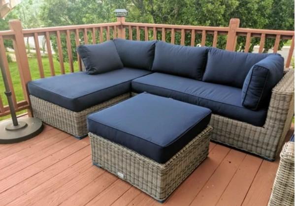 Luxury outdoor patio furniture sectional sofa w/Sunbrella Fabric .