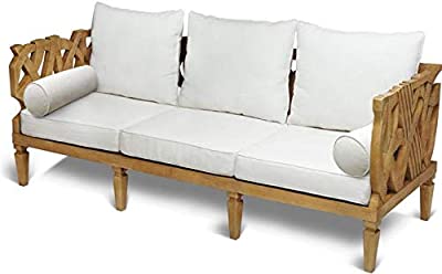 Amazon.com: Sofa SCARBOROUGH HOUSE 3-Seater Ivory Brushed Oak .