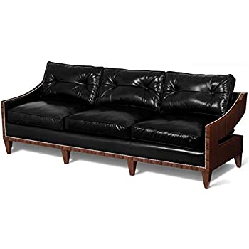 Amazon.com: Scarborough House 3Seater Black Leather Sofa Rosewood .