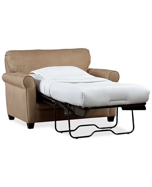 Furniture CLOSEOUT! Kaleigh 55" Fabric Single Sleeper Chair Bed .