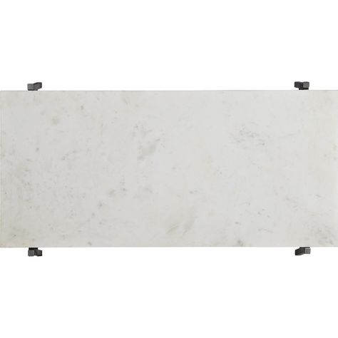 Slab Small Marble Coffee Table with Antiqued Silver Base | Small .