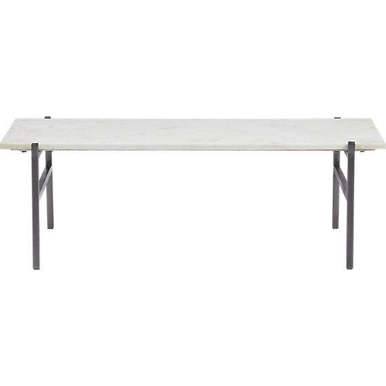 Slab Small Marble Coffee Table with Antiqued Silver Base | Marble .