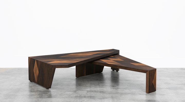 Smoked Oak Side Tables by Johannes Hock for Atelier Johannes Hock .