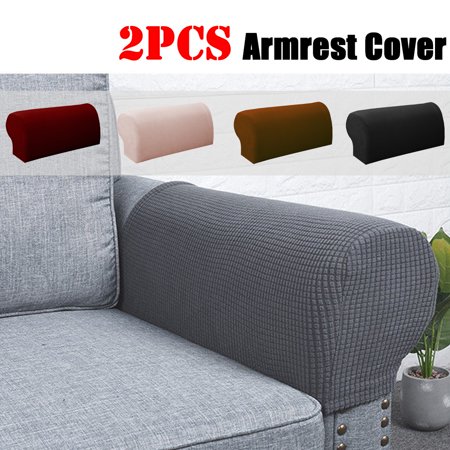 Stretch 2 Piece Furniture Armrest Covers Slipcovers Sofa Chair Arm .