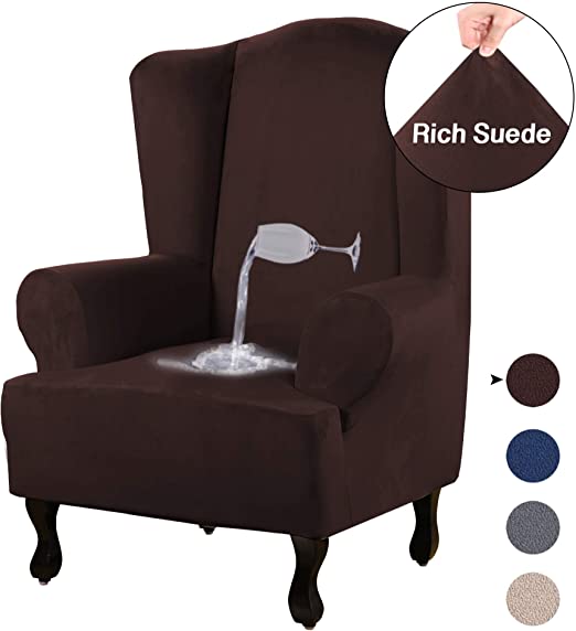 Amazon.com: Turquoize Wing Chair Slipcovers with Arms Slip Cover .