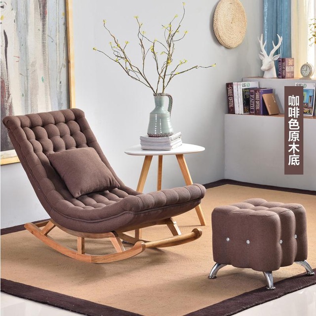 Nordic simple rocking chair living room leisure lounge chair .
