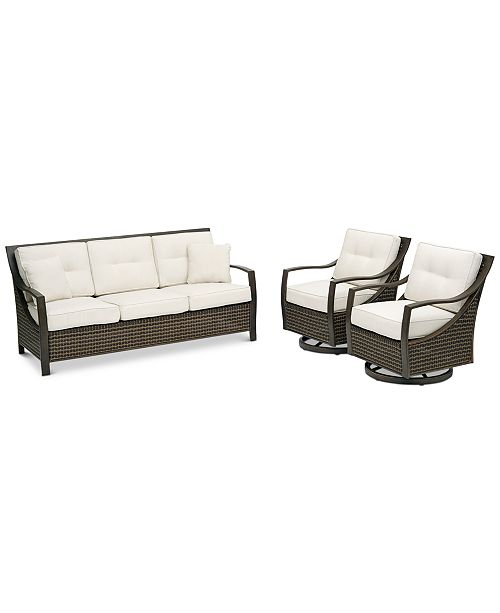 Furniture North Shore Outdoor 3-Pc. Seating Set (Sofa & 2 Swivel .
