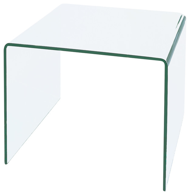 Waterfall Bent Glass End Table - Contemporary - Side Tables And .