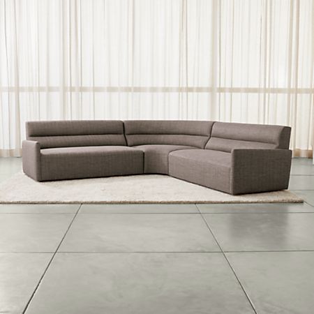Sydney 3-piece Curved Sectional Sofa + Reviews | Crate and Barr