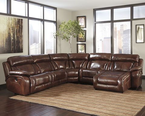 Ashley Furniture Elemen Sectional - Leather furniture made with .