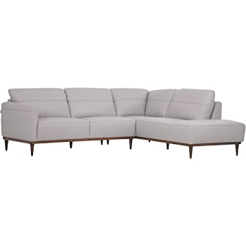 Amazon.com: ACME Tampa Sectional Sofa - - Pearl Gray Leather .