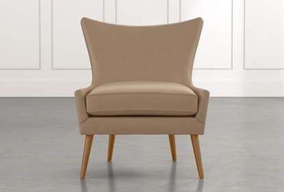 Tate II Light Brown Leather Accent Chair | Living Spac