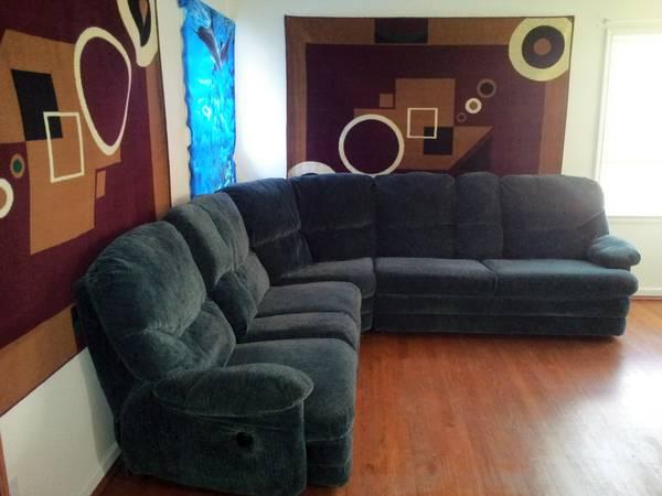 Green multi color beautiful sectional sofa recliners and hideaway .