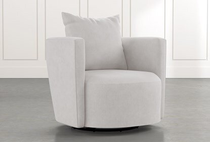 Twirl Light Grey Swivel Accent Chair | Living Spac
