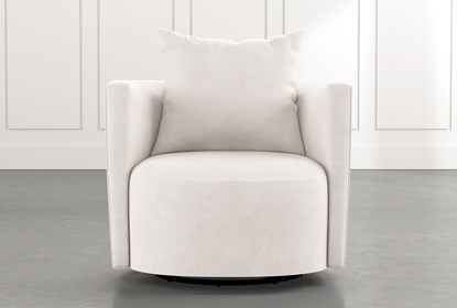 Twirl White Swivel Accent Chair | Living Spac