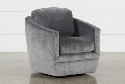 Chadwick Charcoal Swivel Accent Chair | Living Spac