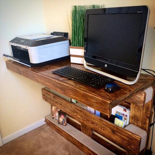 DIY Upcycled Pallet Wall Computer Desk – 101 Palle