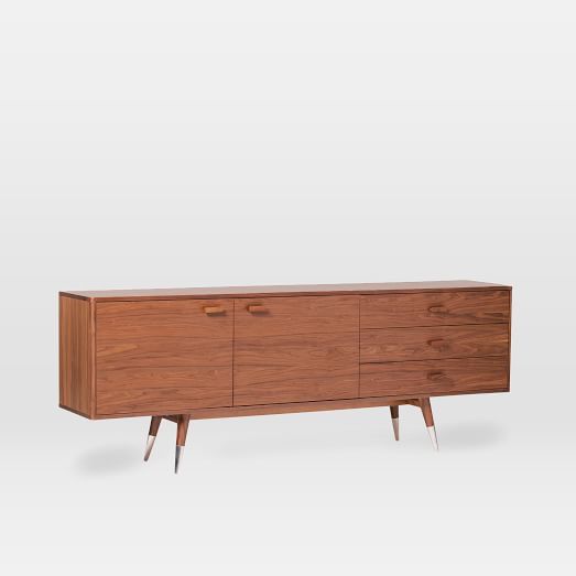 Metal Capped Wood Console | Small sideboard, Moe's home collection .