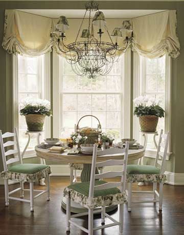 The Enchanted Home | Breakfast nook curtains, Bay window .