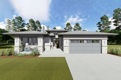 One-Level Contemporary Home Plan with Tandem Garage | House plans .