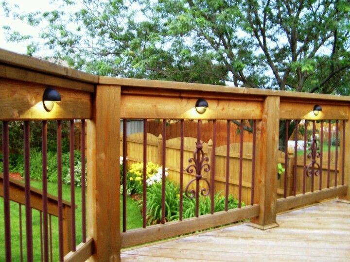 Deck lighting … | Deck railing design, Deck lighting, Backyard .