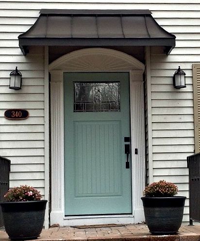 The perfect front door awning . This is the Bronze Juliet style .
