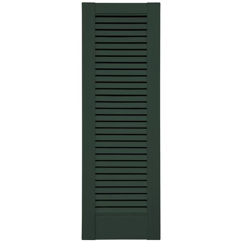 Shutters By Design 18"W Vinyl Straight Top Louvered Panel Exterior .