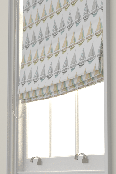 Boats Fabric blinds by Louise Body - White / Multi - Fabric .
