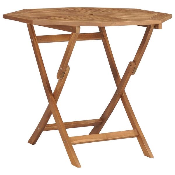 Shop vidaXL Folding Garden Table 33.5"x33.5"x29.9" Solid Teak Wood .