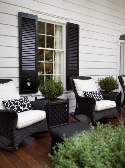 Paint shutters black to match wicker and black front door? would .