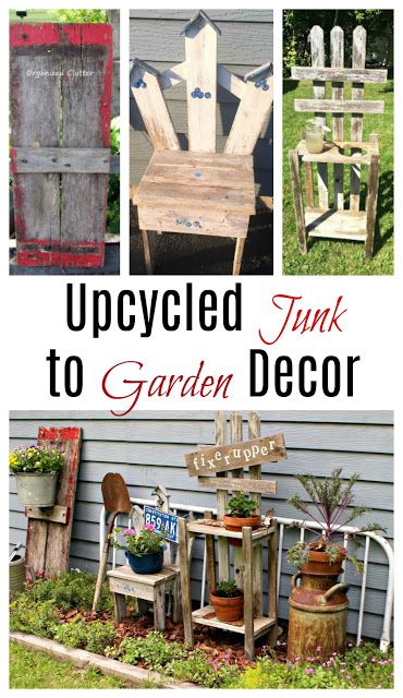 More Garden Decor Ideas with Junk | Rustic garden decor, Diy .