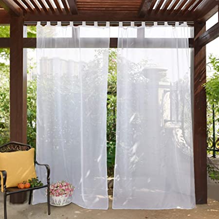 Amazon.com: PONY DANCE Patio Gazebo Curtains - White Sheer Curtain .