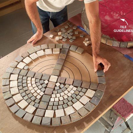 Build an Outdoor Table With Tile Top and Steel Base | Mosaic table .