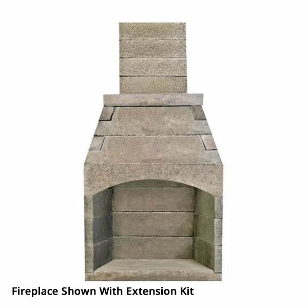 Pre-Engineered Arched Masonry Wood Burning Outdoor Fireplace - 30 .