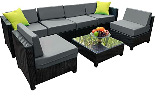 Amazon.com: Mcombo Aluminum Patio Furniture Sectional Set Outdoor .