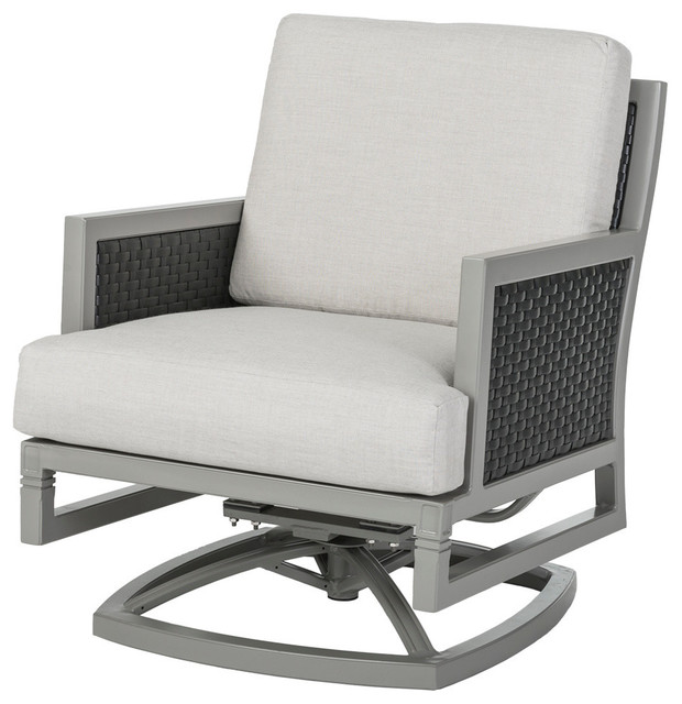 Drake Woven Swivel Rocking Lounge Chair - Transitional - Outdoor .