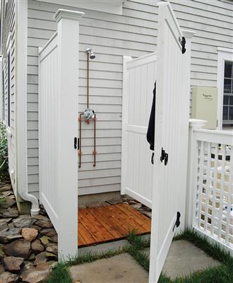 Barnstable Outdoor Shower Enclosure Kit in AZEK - Attach