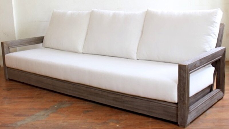 Brayden Studio® Constance Teak Patio Sofa with Cushions | Wayfa
