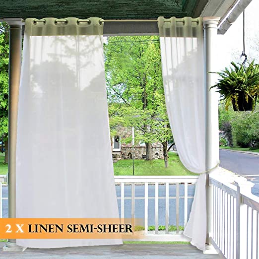 Amazon.com: RYB HOME Outdoor Curtains for Patio - 2 Panels Linen .
